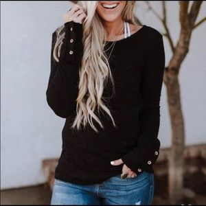 Three Bird Nest black long sleeve top